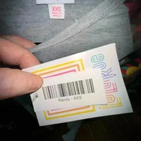 Lularoe XXS Randy Baseball T shirt.Camping screen print. Black 3/4 floral sleeve - Picture 4 of 5